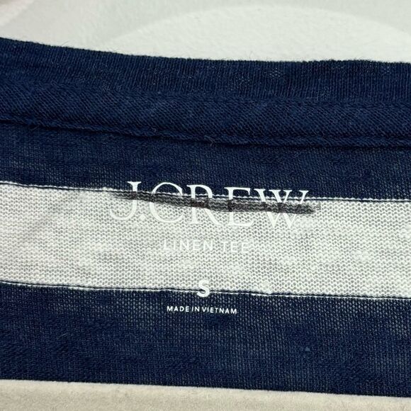 NWT J. Crew Relaxed linen T-shirt in stripe - Picture 7 of 9